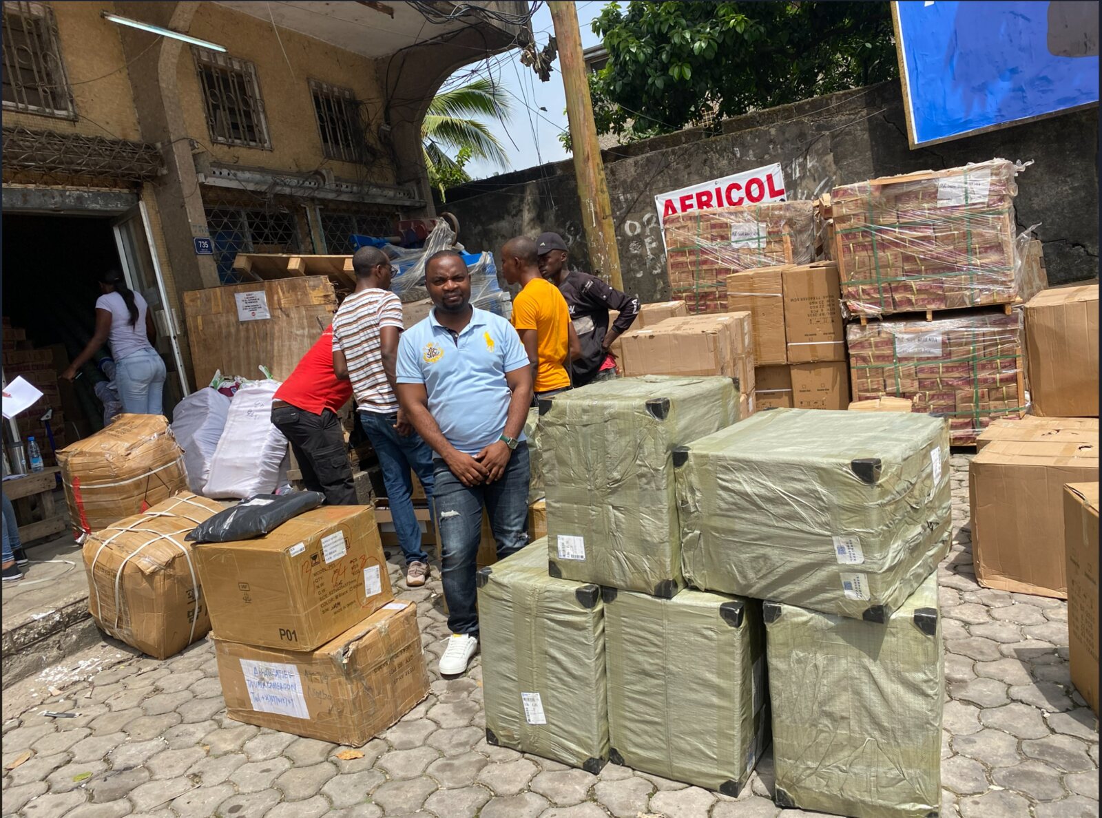 Ngu Divine standing among goods handled through China–Cameroon trade operations